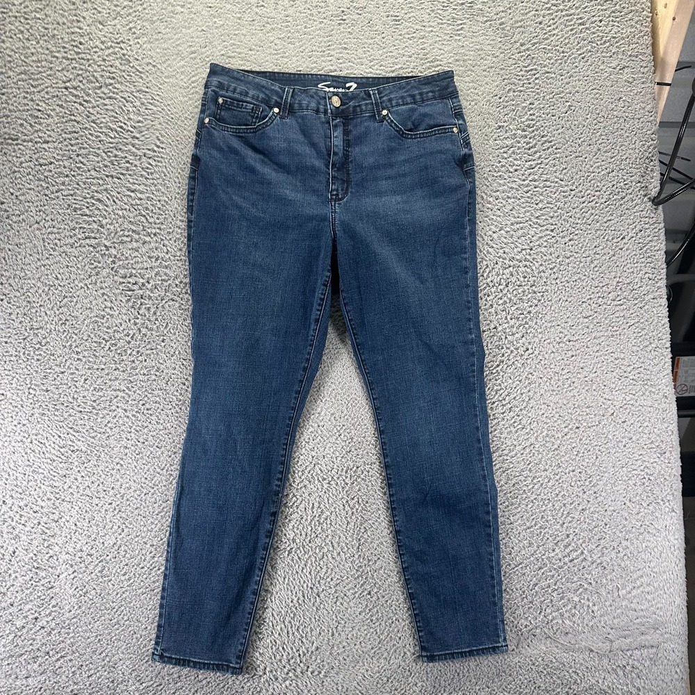 Seven7 Booty Shaper Jeans Women's 14 Blue Cotton Denim Jegging Workwear Stretch